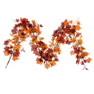 60" Artificial Orange Fall Maple Leaf Garland 1