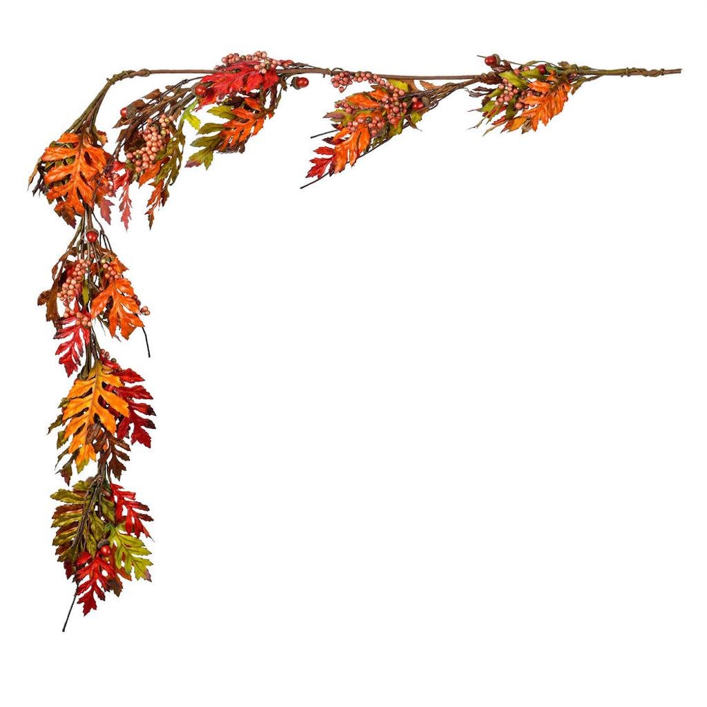 5' Artificial Oak Leaf Acorn Berry Garland 1
