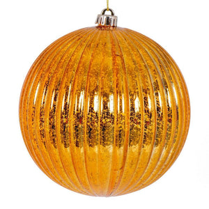 4" Antique Gold Mercury Lined Ball Ornament (6 pack) 1