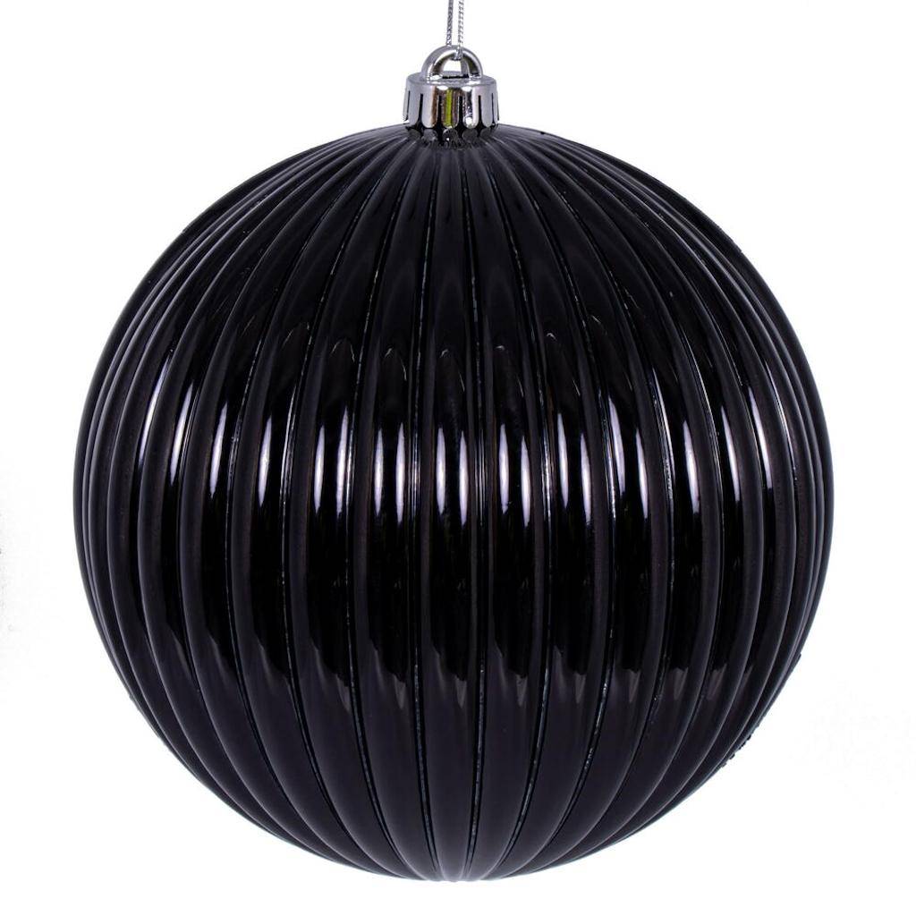 6" Black Mercury Lined Ball Ornament (4 pack) 1