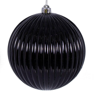 6" Black Mercury Lined Ball Ornament (4 pack) 1