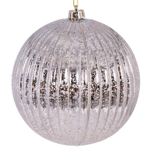 6" Rose Gold Mercury Lined Ball Ornament (4 pack) 1