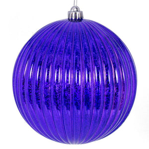 6" Purple Mercury Lined Ball Ornament (4 pack) 1
