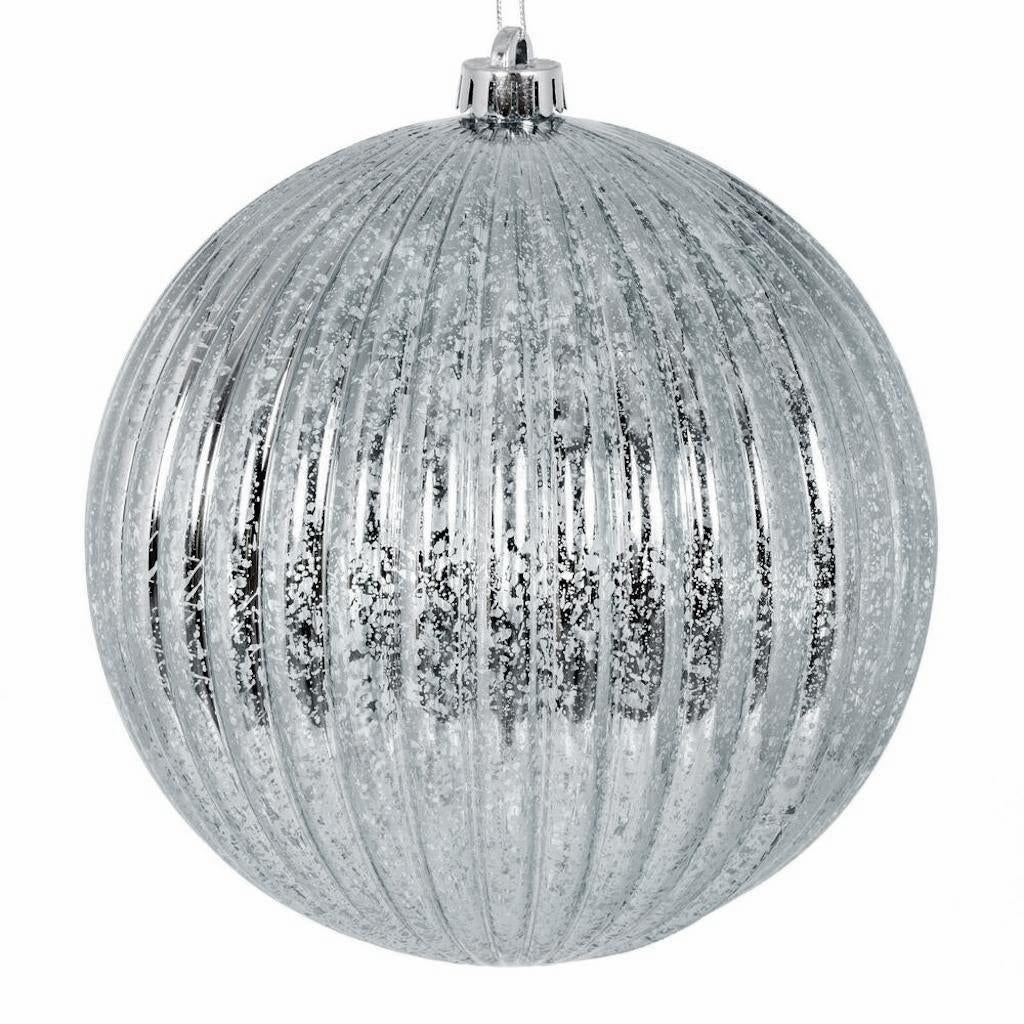 6" Baby Blue Mercury Lined Ball Ornament (4 pack) 1
