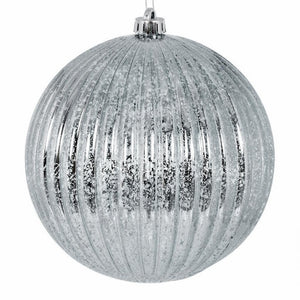 6" Baby Blue Mercury Lined Ball Ornament (4 pack) 1