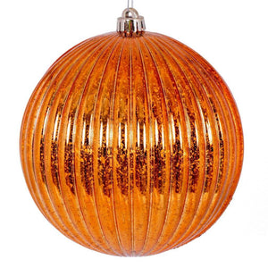 8" Burnished Orange Mercury Lined Ball Ornament 1