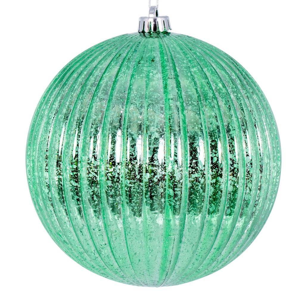 8" Seafoam Shiny Mercury Lined Ball Ornament 1
