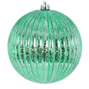 8" Seafoam Shiny Mercury Lined Ball Ornament 1