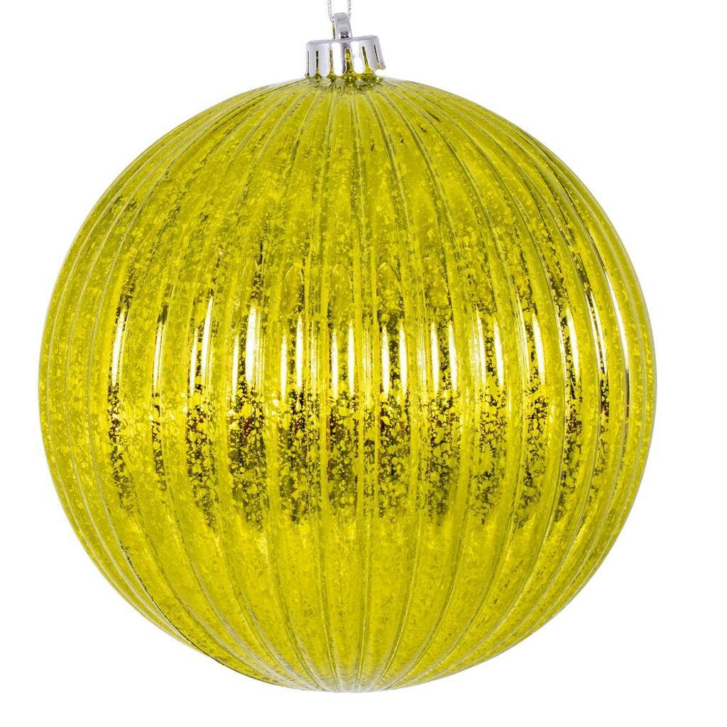 8" Lime Shiny Mercury Lined Ball Ornament 1
