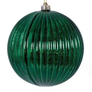 8" Midnight Green Shiny Mercury Lined Ball Ornament 1