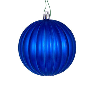 4" Blue Mercury Lined Ball Ornament (6 pack) 1