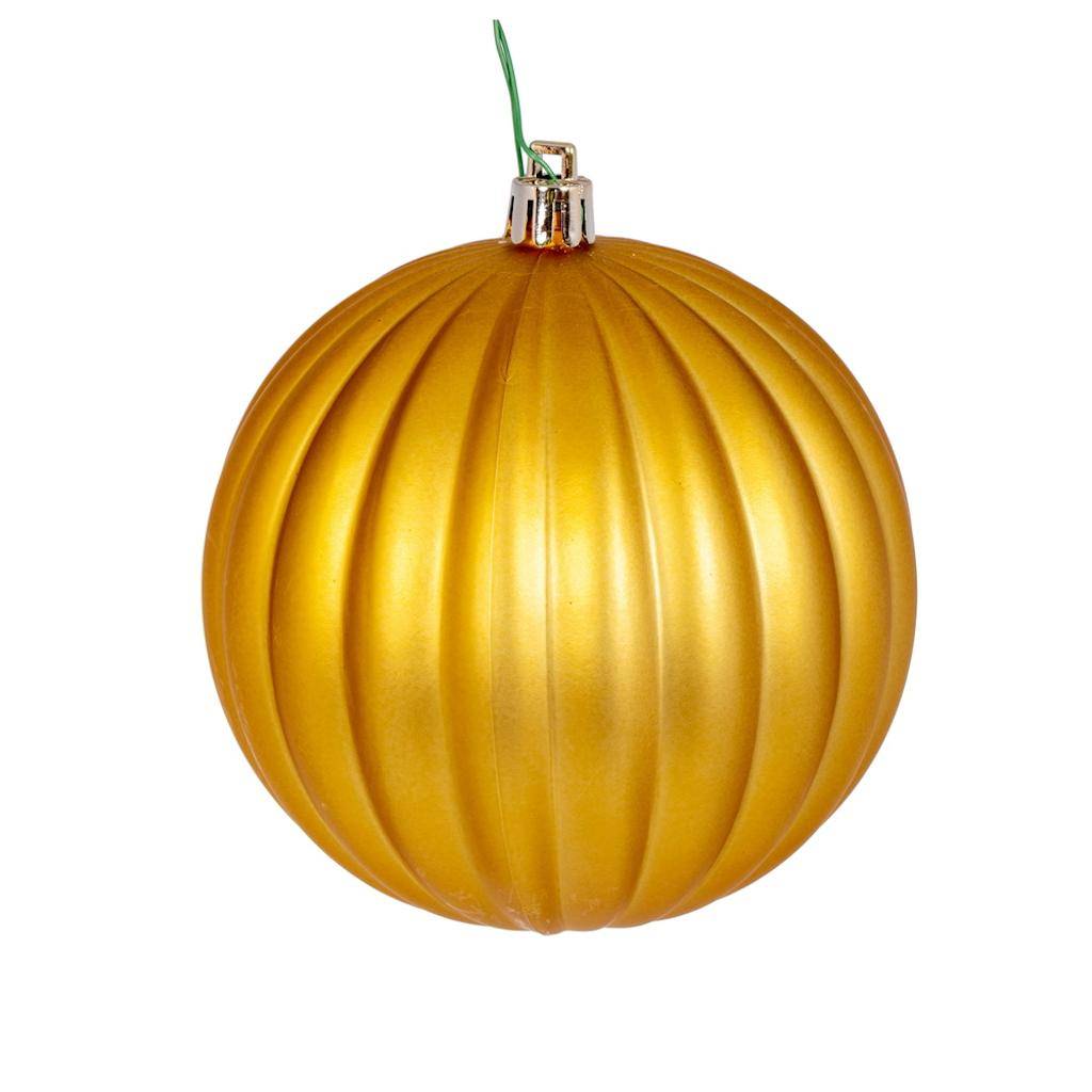 4" Gold Matte Mercury Lined Ball Ornament (6 pack) 1