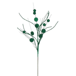 33" Artificial Seafoam Ball and Coin Glitter Twig Spray (6 Pack) 1