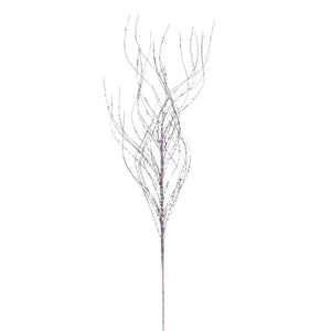 37" Artificial Silver Wavy Twig Glitter Spray (6 Pack) 1