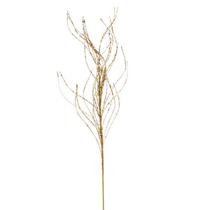 37" Artificial Gold Wavy Twig Glitter Spray (6 Pack) 1