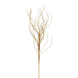 37" Artificial Antique Gold Wavy Twig Glitter Spray (6 Pack) 1