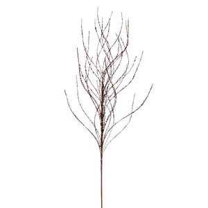 37" Artificial Mocha Wavy Twig Glitter Spray (6 Pack) 1