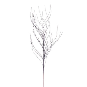 37" Artificial Pewter Artificial Wavy Twig Glitter Spray (6 Pack) 1