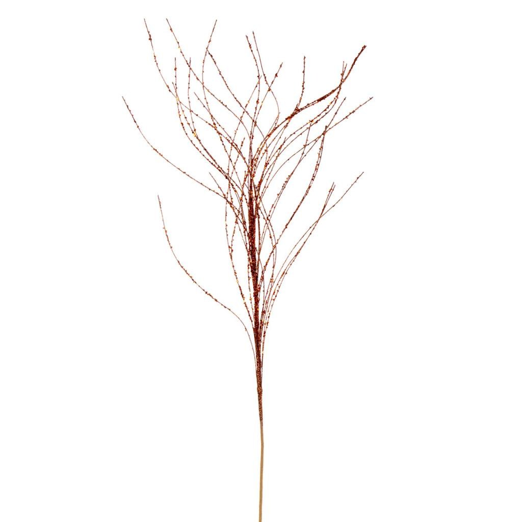 37" Artificial Copper Wavy Twig Glitter Spray (6 Pack) 1
