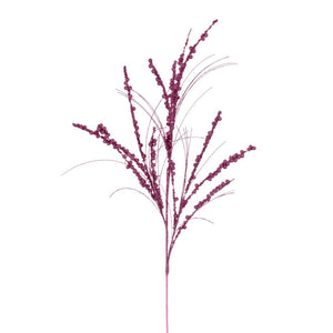 36" Artificial Pink Berry Twig Glitter Spray (6 Pack) 1