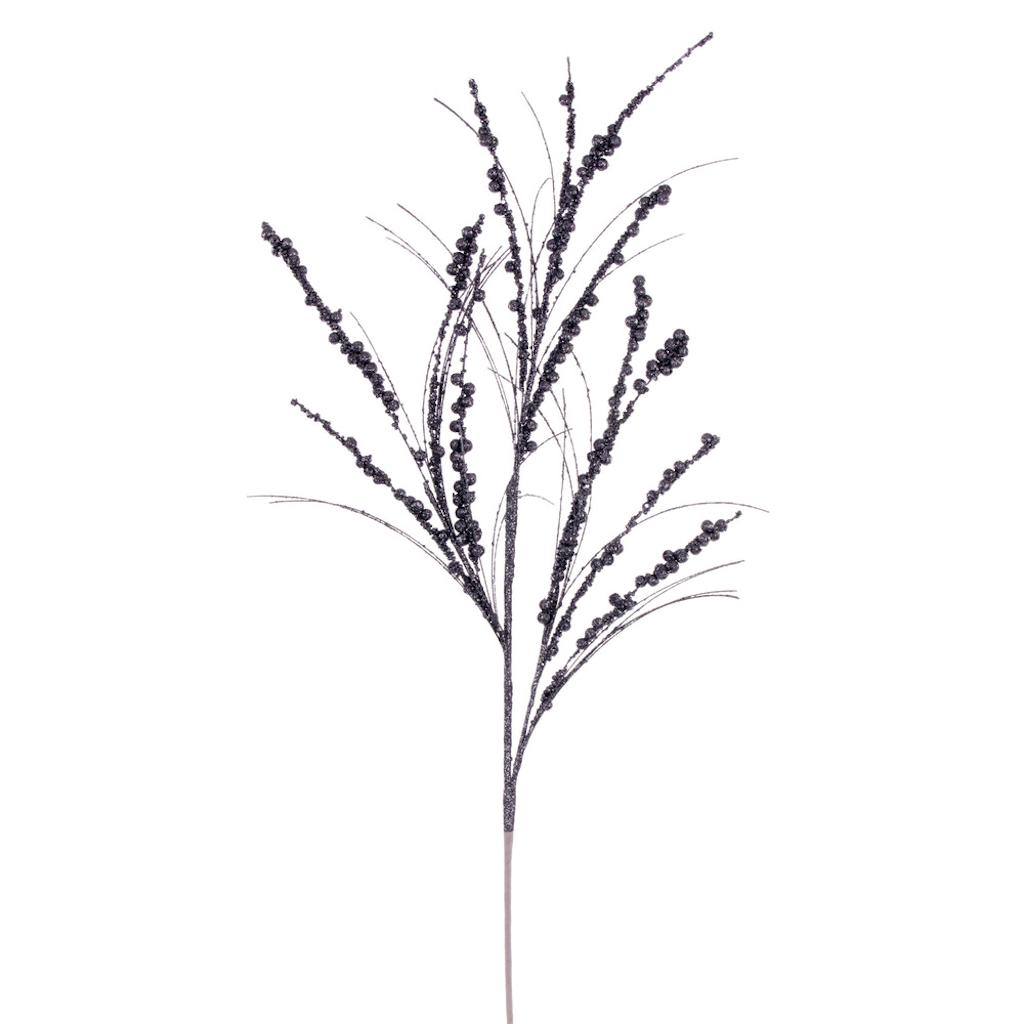 36" Artificial Pewter Berry Twig Glitter Spray (6 Pack) 1