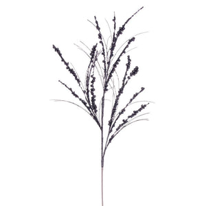 36" Artificial Pewter Berry Twig Glitter Spray (6 Pack) 1