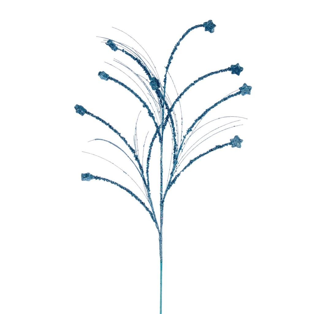 36" Artificial Baby Blue Mini Star Glitter Spray (6 Pack) 1