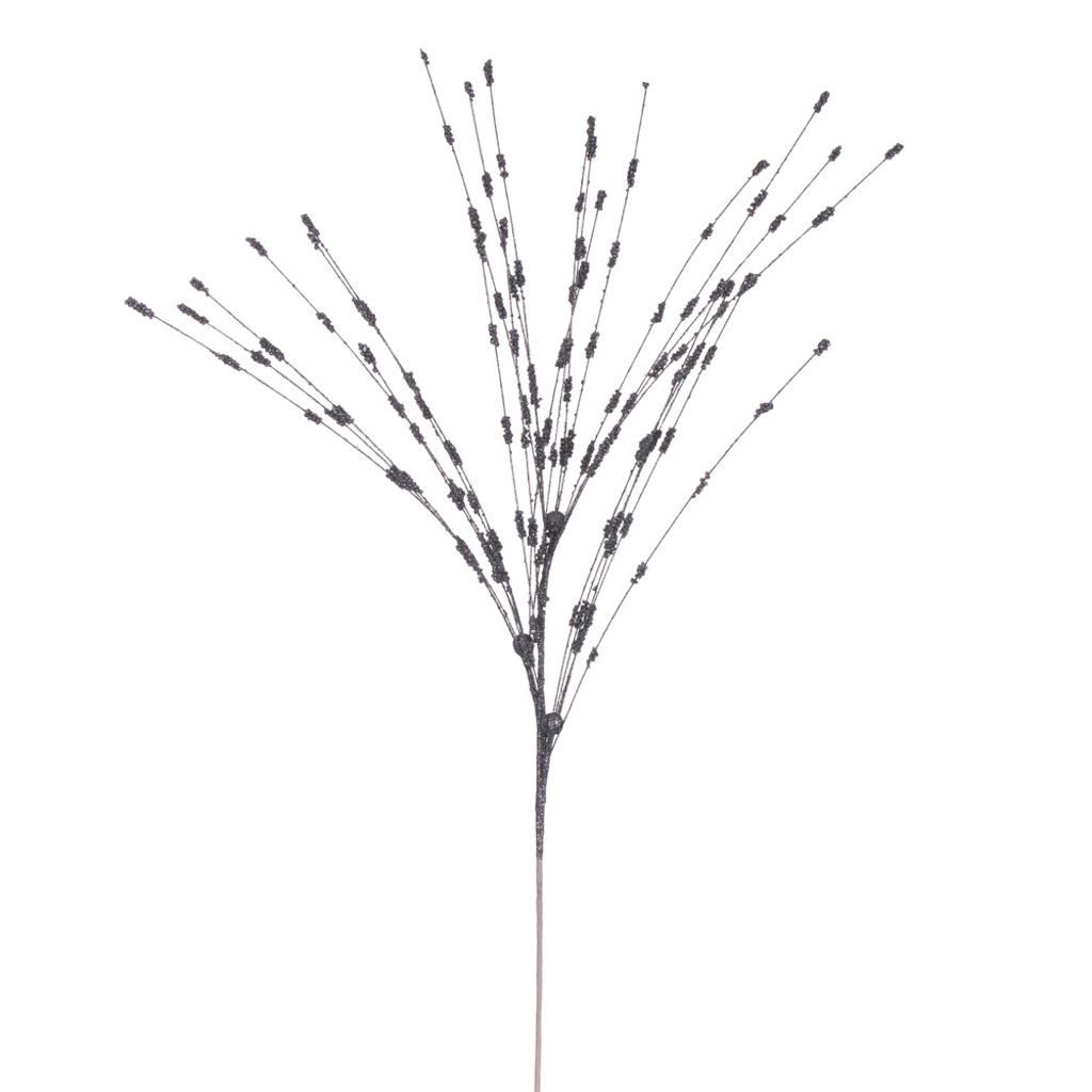 36" Artificial Pewter Berry Glitter Spray (6 Pack) 1