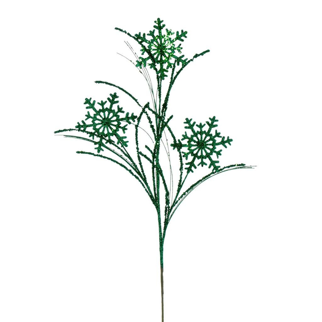 31" Artificial Seafoam Snowflake Glitter Spray (6 Pack) 1