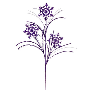 31" Artificial Purple Snowflake Glitter Spray (6 Pack) 1