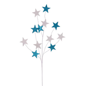 34" Turquoise / White Glitter Spray (6 Pack) 1
