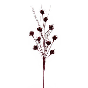 30" Artificial Burgundy Mini Flower Glitter Spray (6 Pack) 1