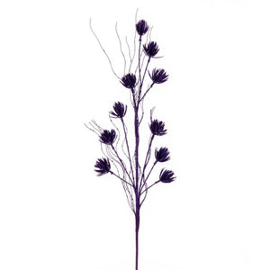 30" Artificial Purple Mini Flower Glitter Spray (6 Pack) 1