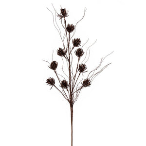 30" Artificial Mocha Mini Flower Glitter Spray (6 Pack) 1
