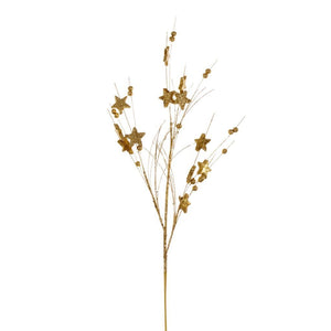 33" Artificial Gold Star and Ball Glitter Spray (6 Pack) 1