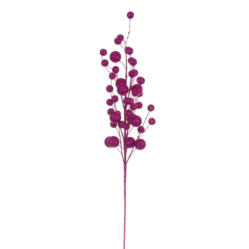 27" Artificial Hot Pink Multi Ball Glitter Spray (4 Pack) 1