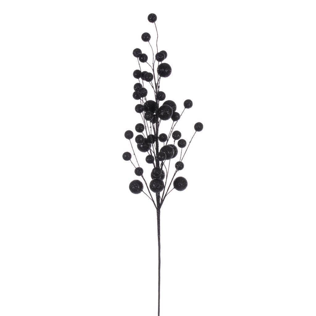 27" Artificial Black Multi Ball Glitter Spray (4 Pack) 1
