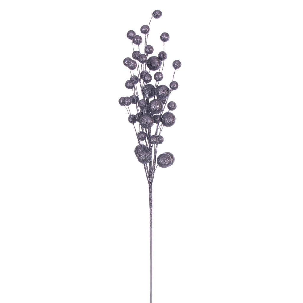 27" Artificial Pewter Multi Ball Glitter Spray (4 Pack) 1