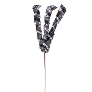 23" Black / White Plaid Swirl Spray (8 Pack) 1