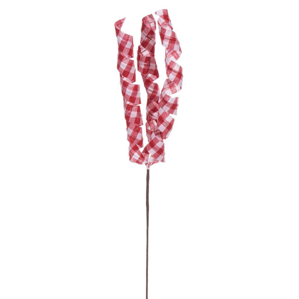23" Red / White Plaid Swirl Spray (8 Pack) 1