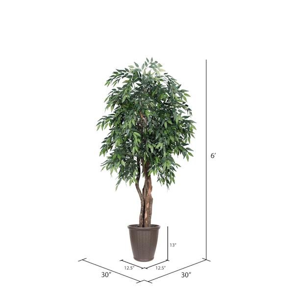 6' Artificial Executive Green Smilax Tree 4