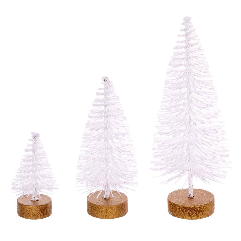 3" / 5" / 7" White Sisal Bottle Brush Tree Set (3 Pack) 1