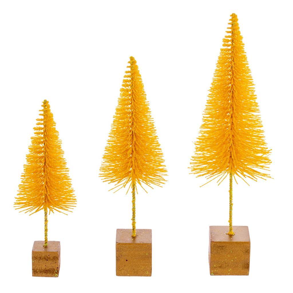 8" / 10" / 12" Yellow Sisal Bottle Brush Tree Set (3 Pack) 1