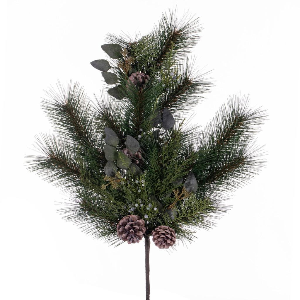 26" Artificial Mixed Foliage Pinecone Spray 1