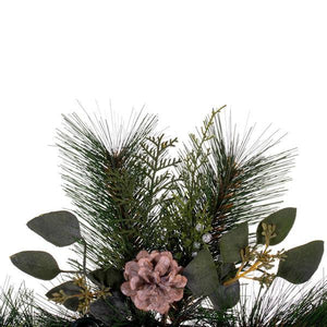 30" Mixed Foliage w/Pinecone Candle Holder 3