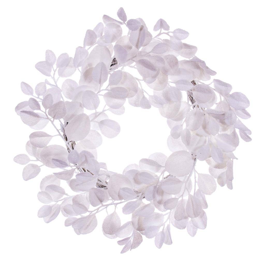 24" Artificial White Dogwood Snowy Wreath 1