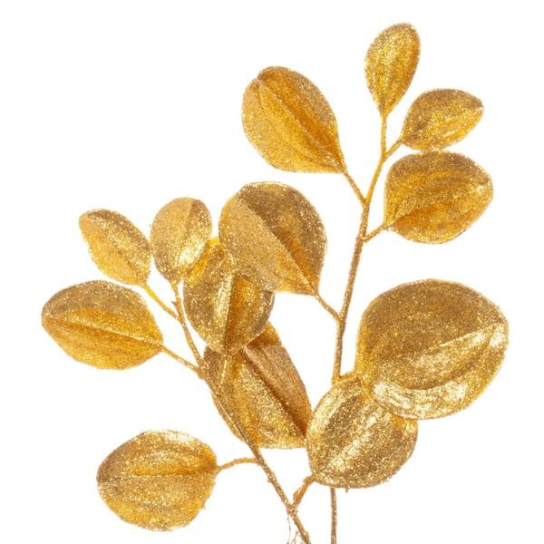 24" Artificial Gold Dogwood Glitter Wreath 2
