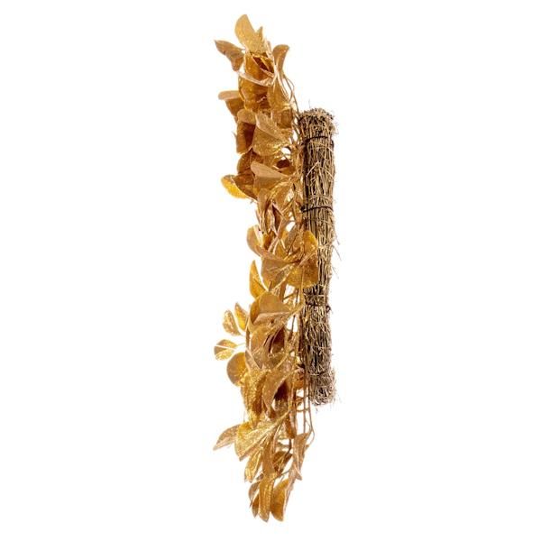 24" Artificial Gold Dogwood Glitter Wreath 3
