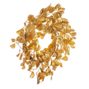 24" Artificial Gold Dogwood Glitter Wreath 5
