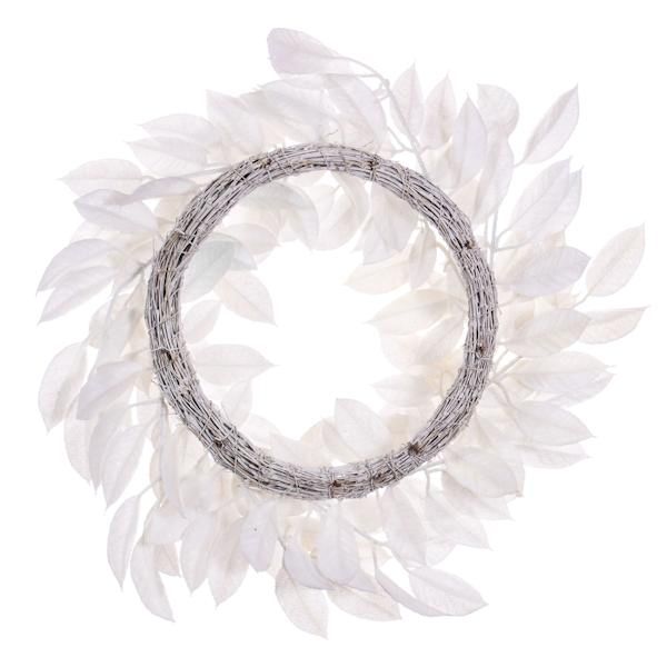 24" Artificial White Gardenia Snowy Wreath 4